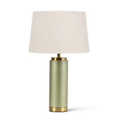 Cylinder 55cm Metal Ceramic look Table Lamp