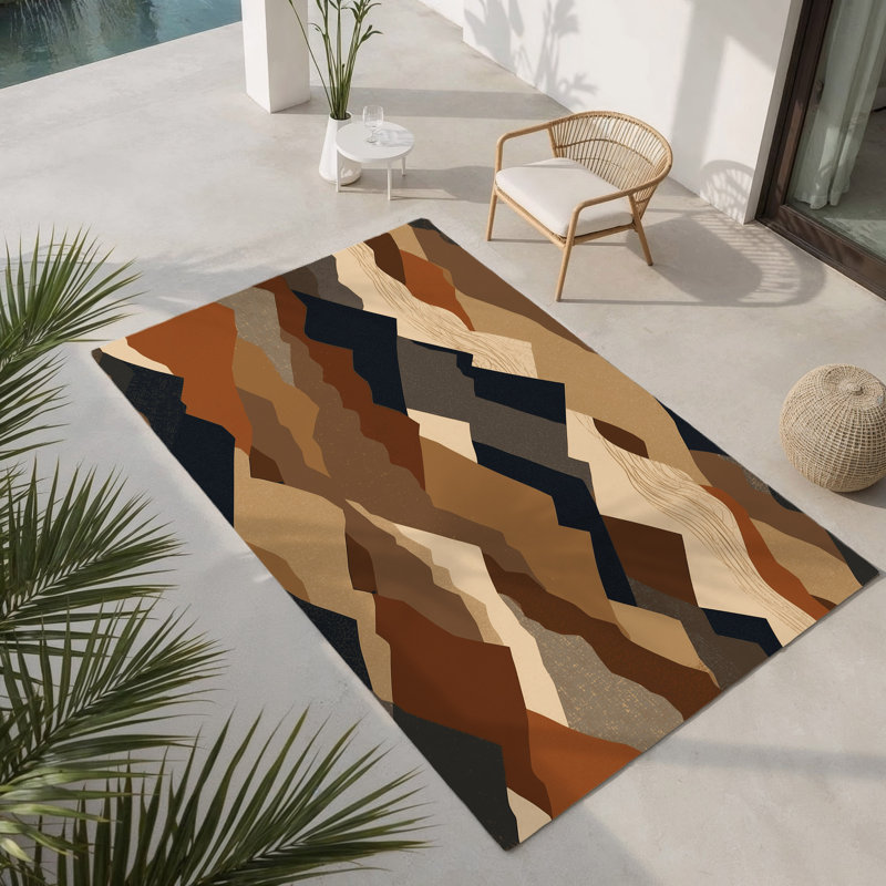 Ember Tracks Indoor And Outdoor Area Rug, Rectangle 4' x 6'