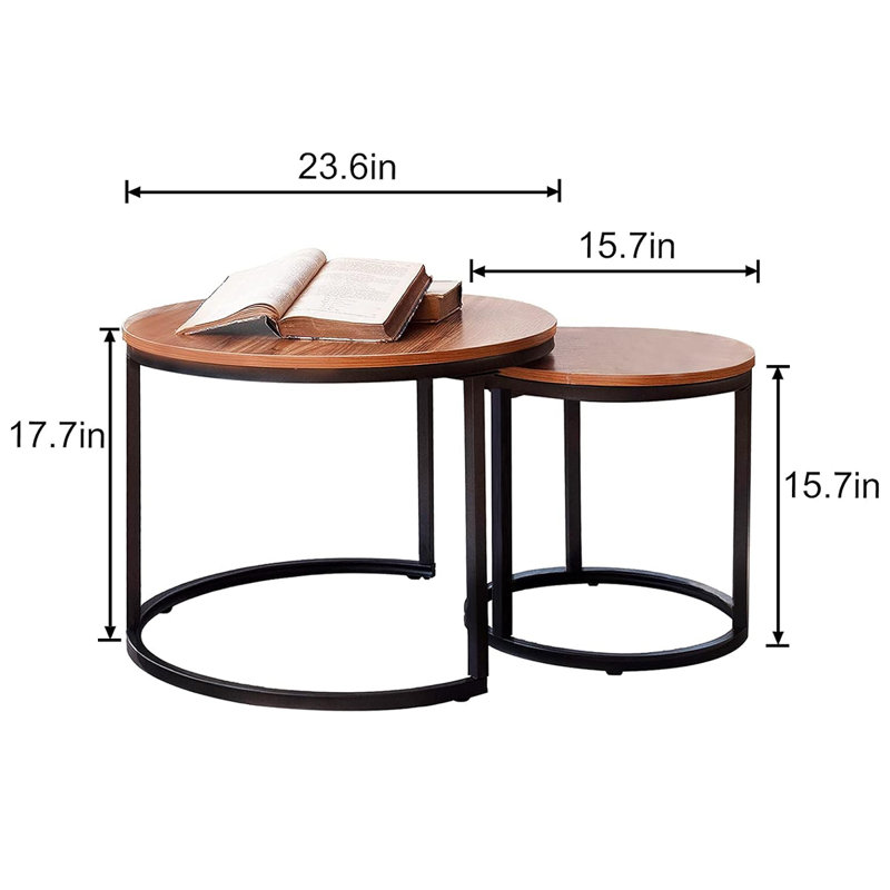 Ensemble de 2 tables basses gigognes