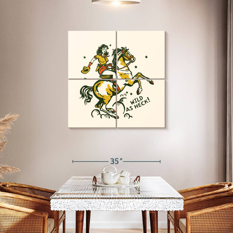 Lelar Western Wild As Heck, 38" H x 38" W