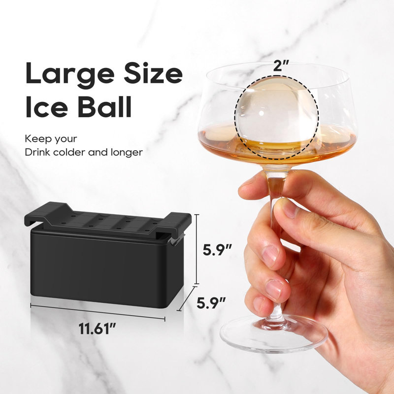 Machine à glaçons transparent, moule à glaçons 8 grands verres à whisky, plateau à glaçons en silicone de 2 pouces, machine à glaçons sphère à dégagement facile, cadeaux bourbon pour les hommes, papa, copain qui a tout