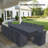 Kilgo Anautica 12-Person Outdoor Patio Dining Set Covers, Water-Repellent UV-Resistant Polyester With Tie-Downs