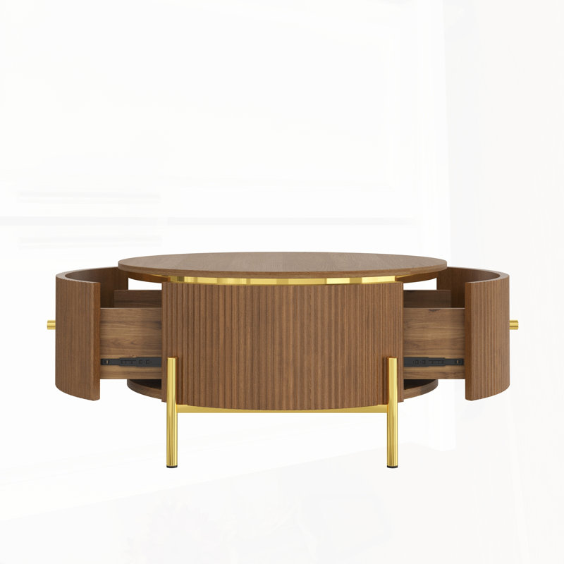 Kierra moderne moderne avec 2 grands tiroirs, espace de rangement spacieux pour les essentiels du salon et la décoration
