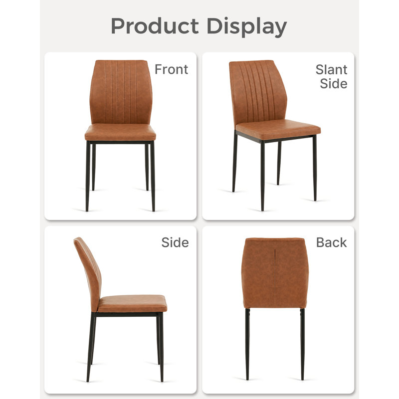 Chaises de salle à manger rembourrées Modern, Brown