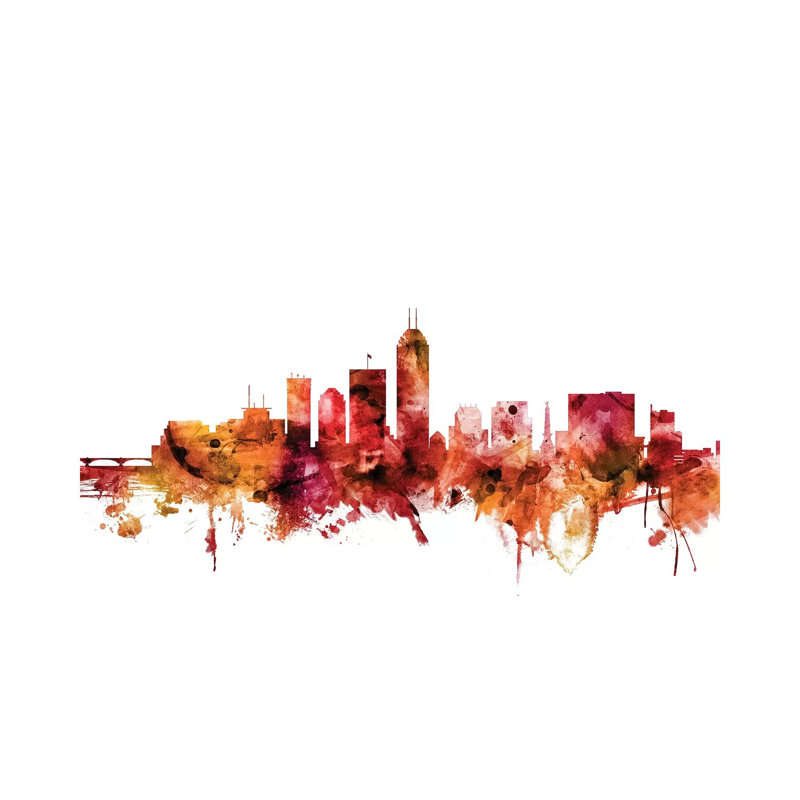Indianapolis, Indiana Skyline by Michael Tompsett - Wrapped Canvas Gallery-Wrapped Canvas Giclée