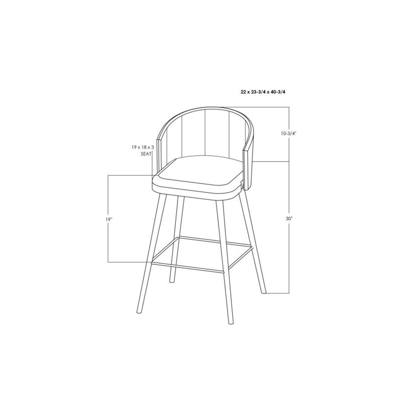 Tabouret 30 "Tamesis - ensemble de 6, 6, Bar Stool (30" Seat Height)