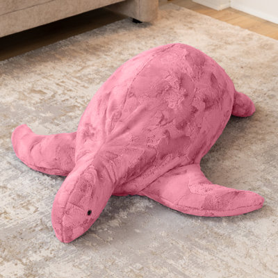 Raven-Symoné Shelly The Turtle Sea Buddy Large Kids Stuffed Animal Bean Bag And Pouf, Wild Rose Fur