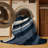 Machine Washable Pantelie Bold & Eclectic Modern Arc Rug in Gray – Navy Binding-673889071