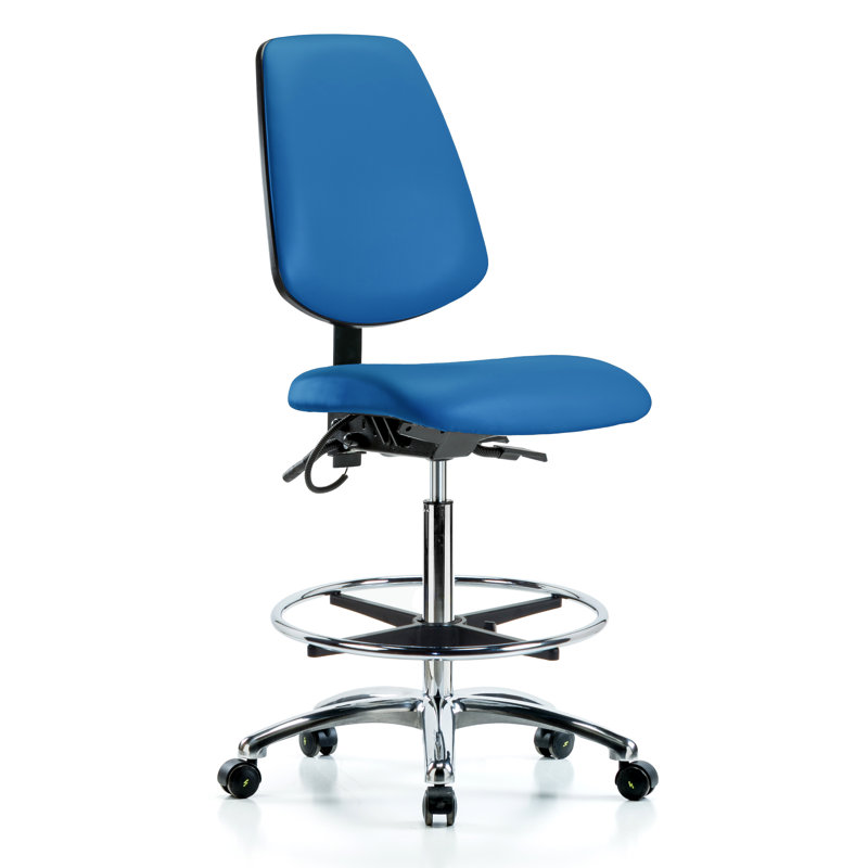 Vinyl Task Chair, Casters, Blue