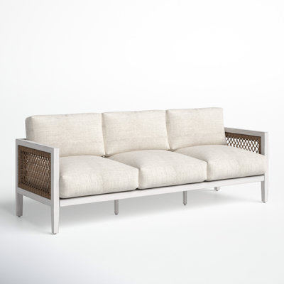 Ronzi 85.75'' Wide Powder Coated Aluminum Patio Sofa with Cushions