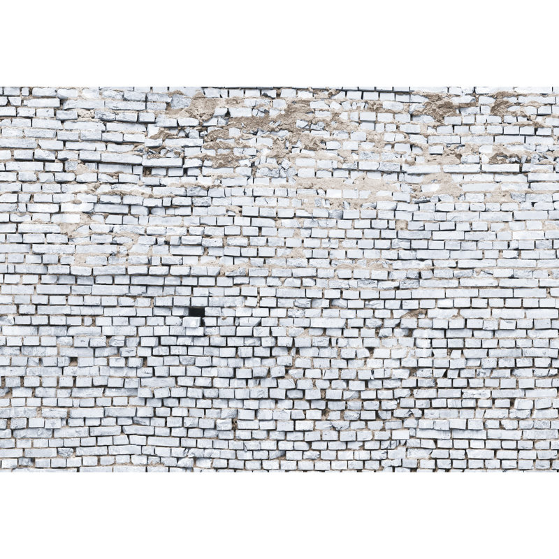 Boser White Brick 2.54m x 3.68m Wall Mural