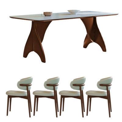 Ensemble de table de salle à manger simple en frêne