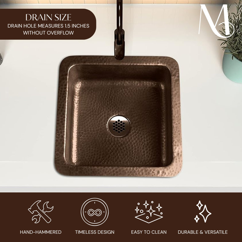 Évier de cuisine en cuivre martelé à la main à double cuve 12 "Pure Copper