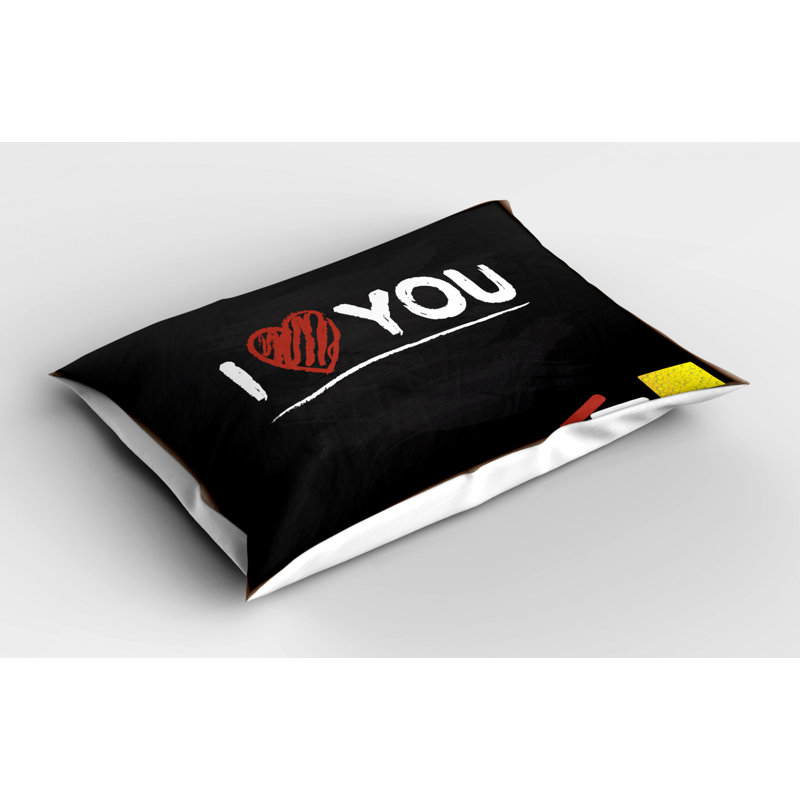 King Size Black and Red Polyester Pillow Sham