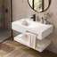 Meuble-lavabo suspendu en résine de pierre de 36 pouces en forme de V avec éclairage DEL activé par le mouvement, tablette ouverte et siphon en P-161251701