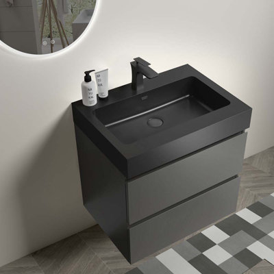 24'' Single Bathroom Vanity with Ceramic Top