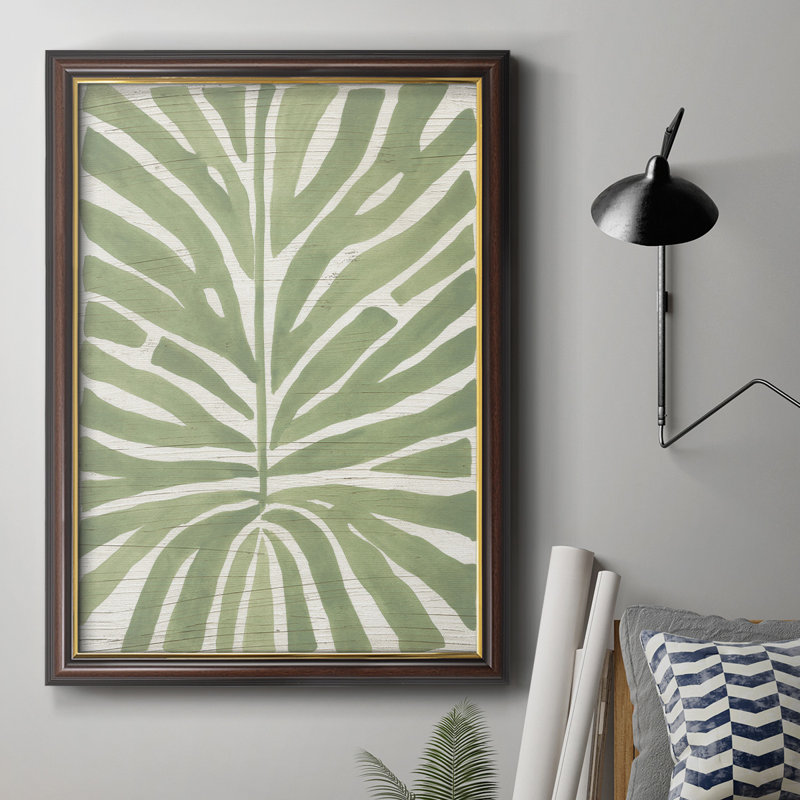 «Driftwood Palm Leaf III», toile encadrée de qualité supérieure - prête à être accrochée, H 20 po x l 16 po x P 2,5 po