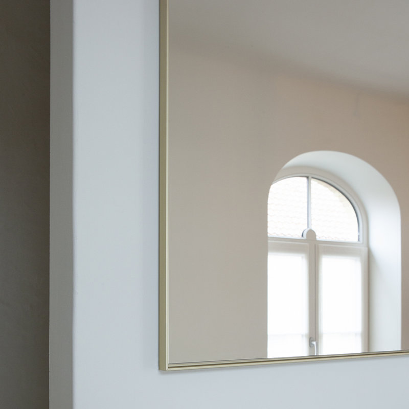 Geovonni Metal Flat Wall Mirror, Gold, 175cm H  x 80cm W
