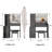 41" Large Left Bedside Cabinet Vanity Table+Cushioned Stool, Extra Large Touch Control LED Mirror-114233190