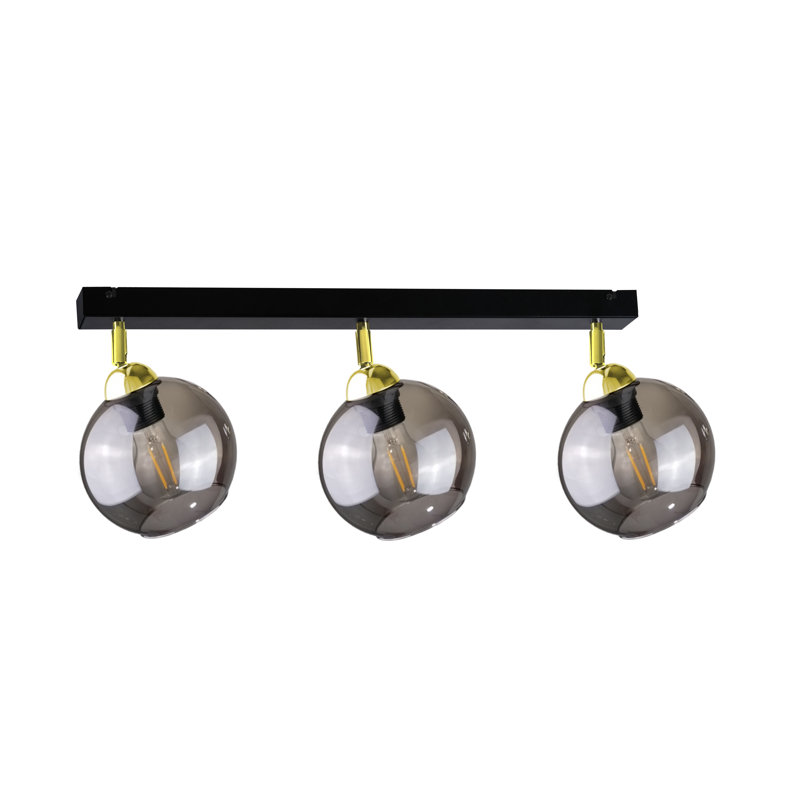 Smithland Glass Ceiling Spotlight, Black/Gold