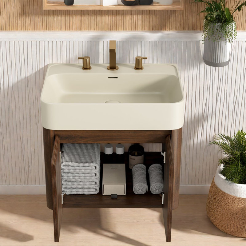Modern 24 Inch Vanities(Must include both Vanity Cabinet  and Sink) with Storage, 23.62