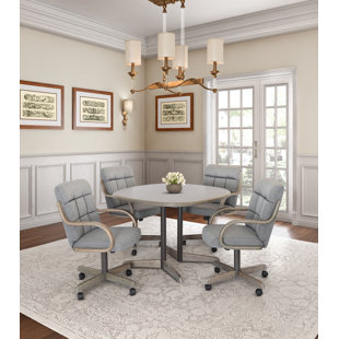 5-Piece Double-Pedestal Caster Dining Set