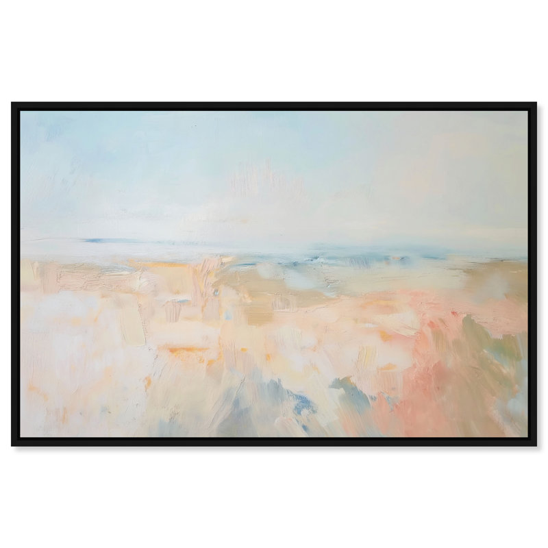 Tidal Borderland II Canvas Abstract Print by Oliver Gal, Black Frame, 15 x 10, 17"H x 25"W, Black Frame