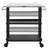 3-Tier Adjustable Grill Cart with Stainless Steel Tabletop – Outdoor Mobile Kitchen Stand with Wheels, Rolling BBQ Table for Patio, Backyard