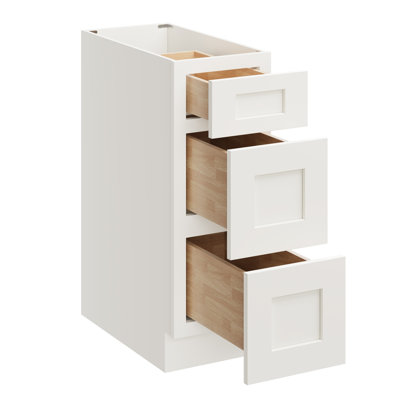 CASAINC H34.5" X D24" Kitchen Cabinet Floor Base Cabinet With 3 Drawers