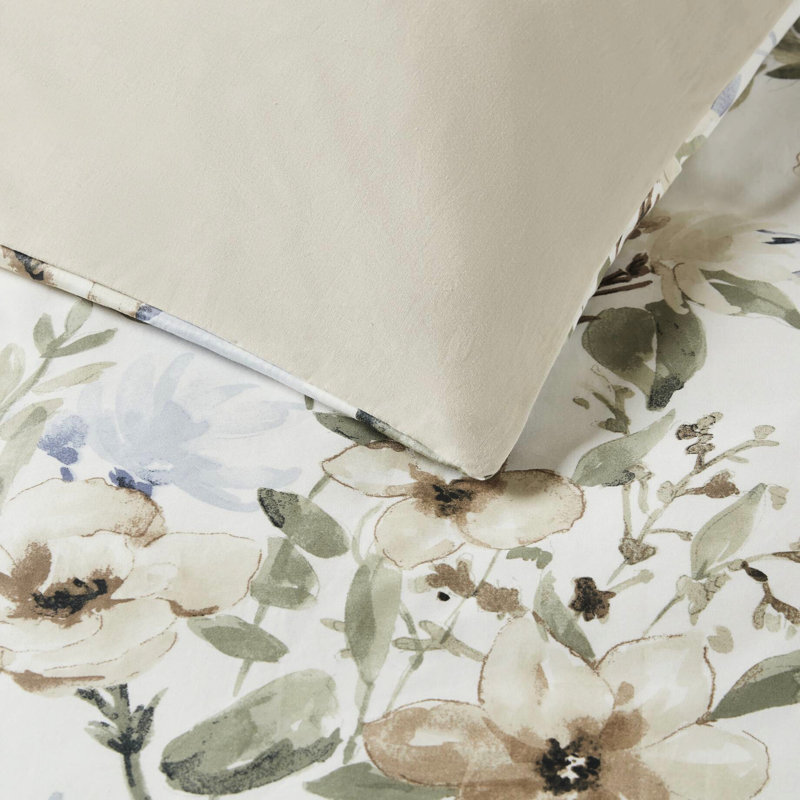 5 pièces de couette en coton très grand / très grand avec un imprimé floral vif, 300tc pour un look luxueux et confortable, un rembourrage moelleux 300 g / m², une grande couverture confortable, un design Bartack, coordonné