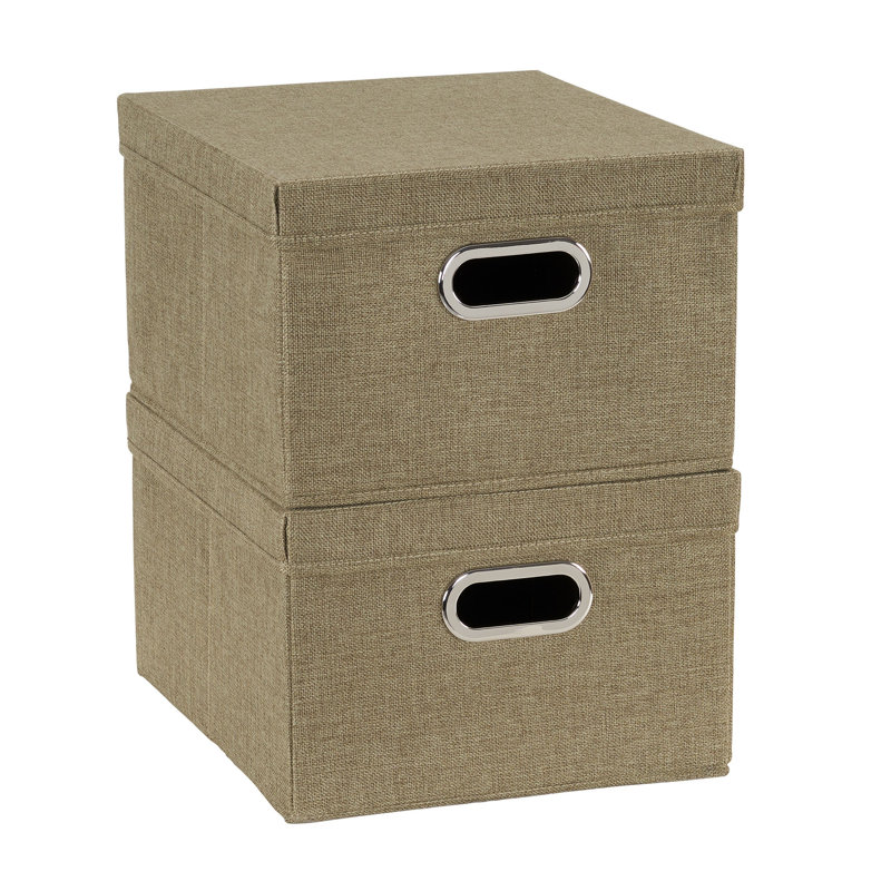 StorageBoxeswithLidswithDurableGrommetHandlesPPNon-WovenFabricwithStrongChipboardSidingFoldableandStackableEasilyAccessibleVersatile