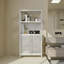 Armoire de rangement en bambou blanc