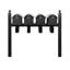 Balmoral Quad Mount Mailbox /w/ Ball Finials, Personalized Door Medallion, Newspaper Box (4 Mailboxes, Posts, 4 Newspaper Boxes, 4 Medallions)-932304110-932504270