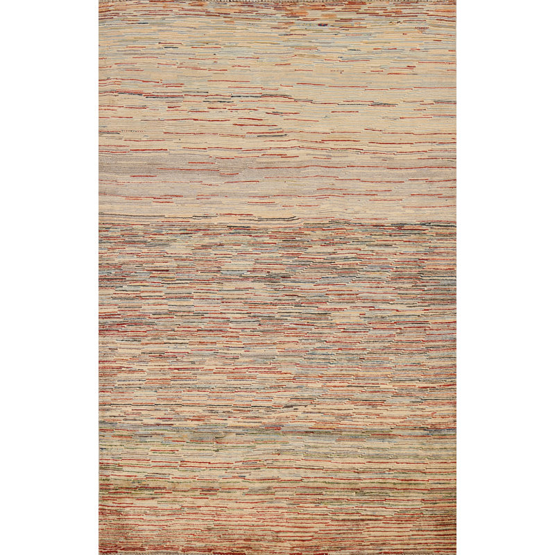 Tapis oriental en laine Gabbeh Kashkoli noué à la main 4 pi 1 po x 6 pi 1 po