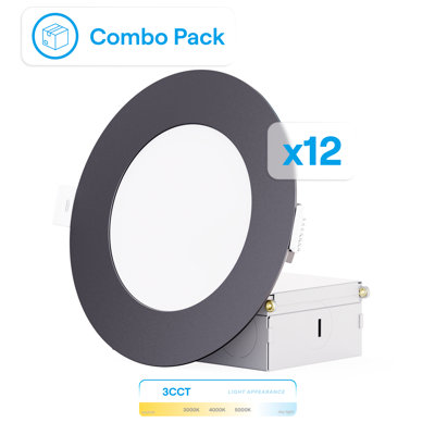Ensemble de plafonniers encastrés à DEL de 4 pouces Infibrite Thin