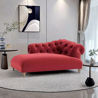 Chaise longue en velours avec éponge haute résilience