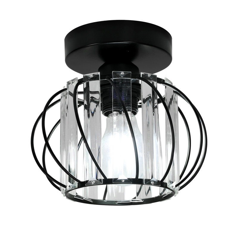 1-Light 7In Crystal Flush Mount Ceiling Light