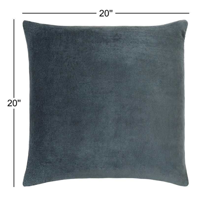 Coussin en coton Denny, H 20 po x l 20 po, Inférieur, Sauge