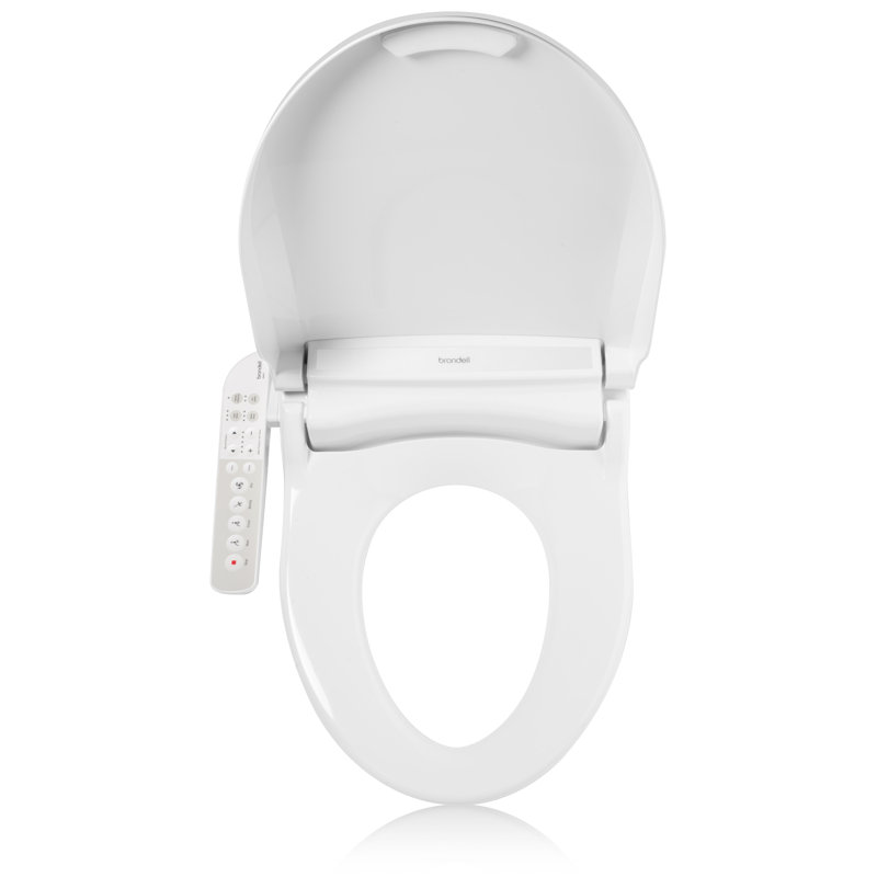 White Round Electronic Bidet Seat with Warm Air Dryer
