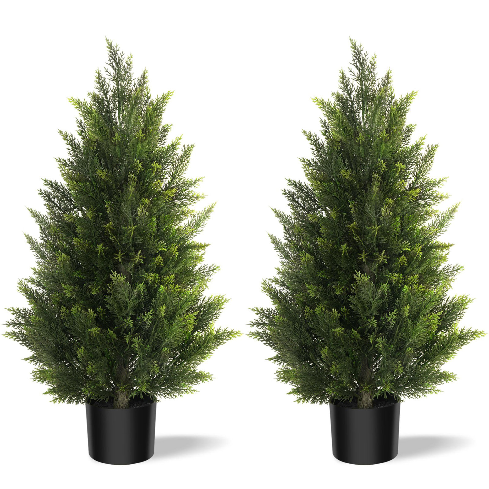 59''Artificial Cedar Set In A Pot, 35.4" H X 17.7" W X 17.7" D