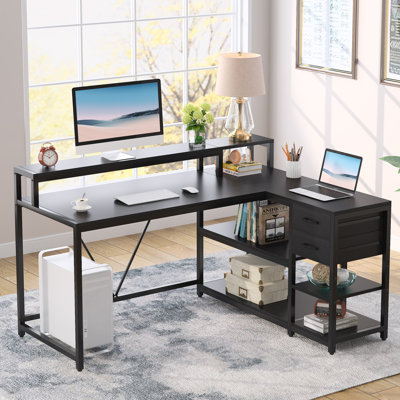 104.1Cm W L-Shaped Computer Desk