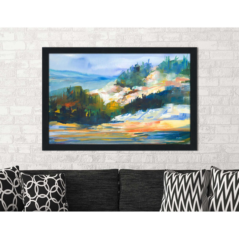 « matinée light », reproduction de peinture à l’acrylique encadrée, H 21,5 po x l 27,5 po x P 0,75 po, Cadre espresso