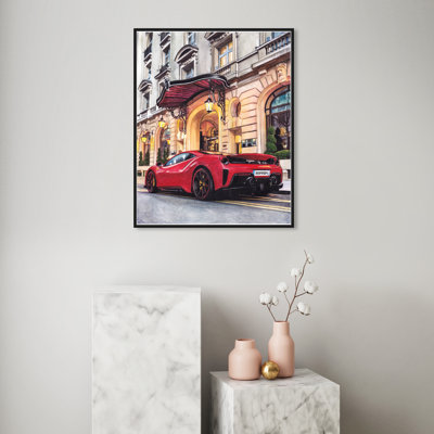 Ferrari dans la rue - Peinture sur toile
