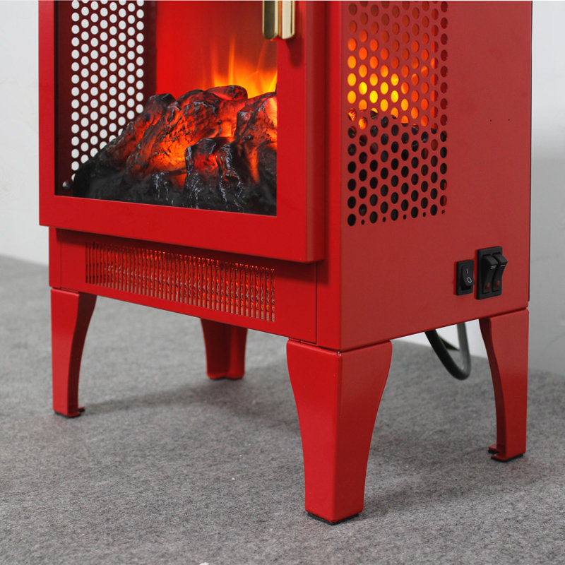 17" Freestanding Electric Fireplace, Red