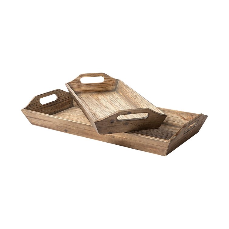 Loon Peak® Gisbert Solid Wood Tray - Set of 2