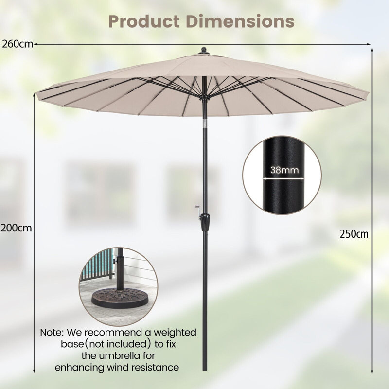 Charlesha 102.36cm Tilt Market Parasol