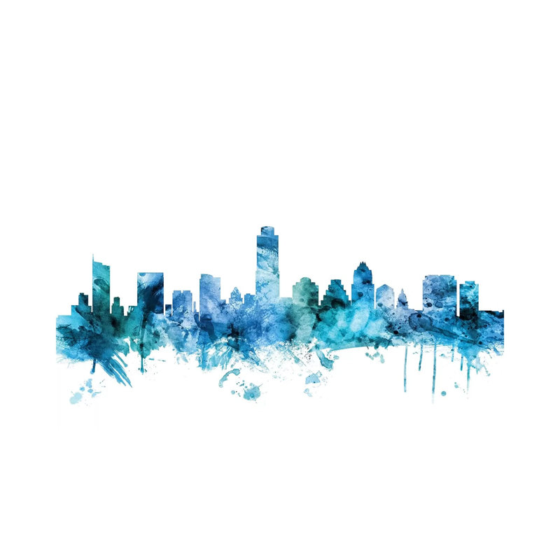 Austin, Texas Skyline by Michael Tompsett - 1 Piece Wrapped Canvas Wall Art, 20.32 cm H x 30.48 cm W