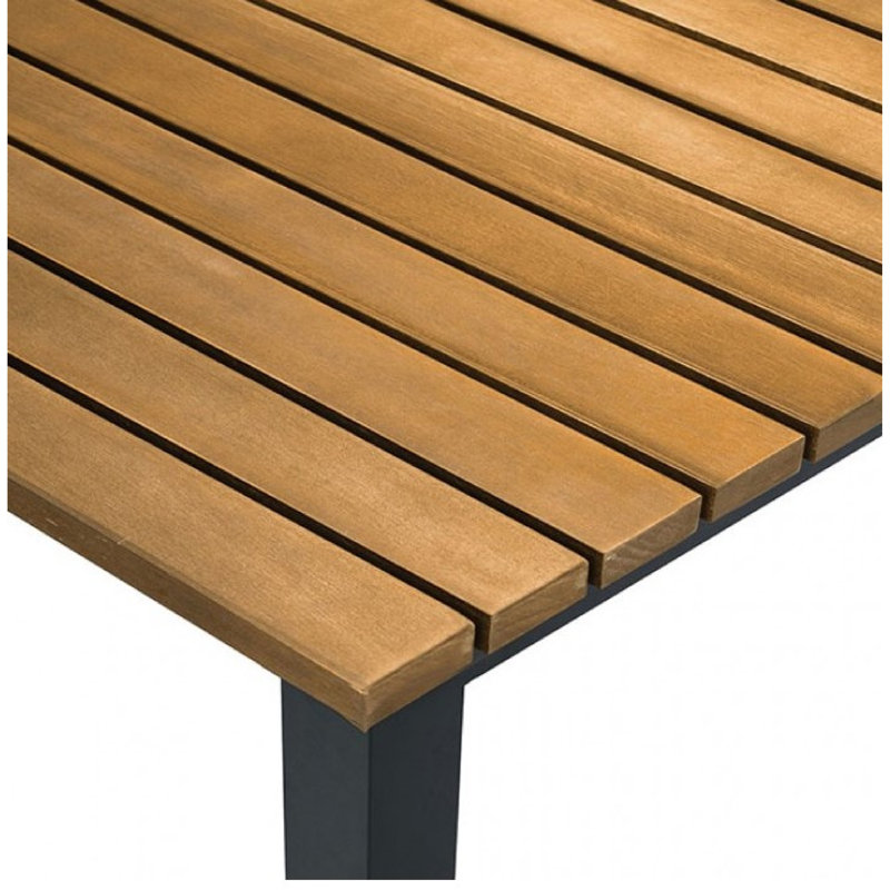 Ensemble de table et chaises de salle à manger d'extérieur 5 pièces Ankia, gris, brun teck naturel