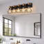 Luminaire pour meuble-lavabo géométrique 31 po à 5 lumières de style moderne 31 po
