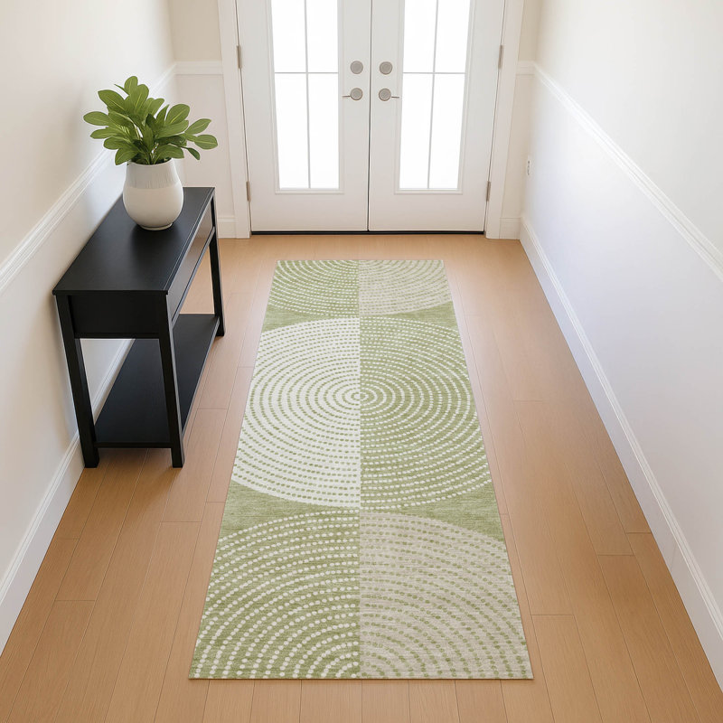 Tapis géométrique intérieur / extérieur lavable à la machine ACN2281, Tapis de couloir 2 pi 3 po x 7 pi 6 po